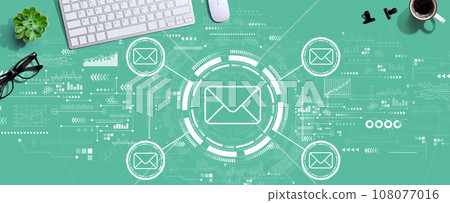 Email concept with a computer keyboard Email concept with a computer keyboard 108077016
