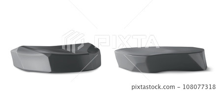 Dark stone podium for products display. 108077318