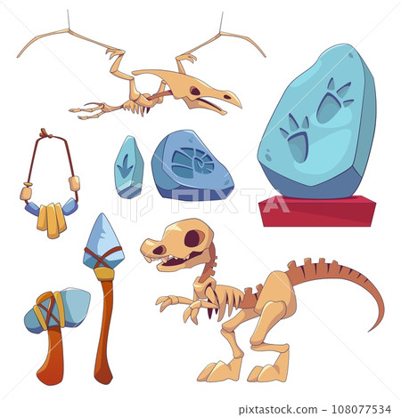 Historical archaeological museum elements set. Historical archaeological museum elements set. 108077534