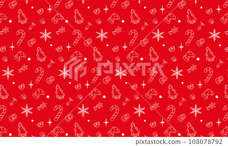 可愛的聖誕節無縫圖案紅色 108078792