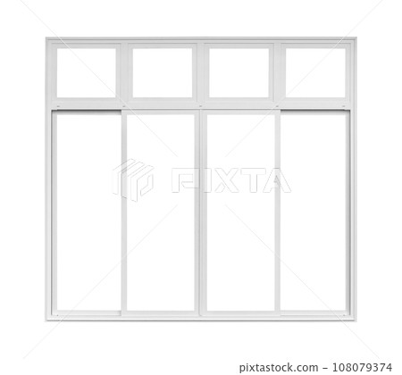 Real modern house window frame isolated on white background with clipping path Real modern house window frame isolated on white background with clipping path 108079374