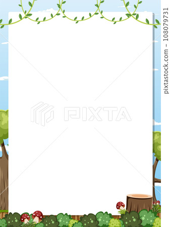Enchanting Forest Mushroom with Bush and Tree 108079731