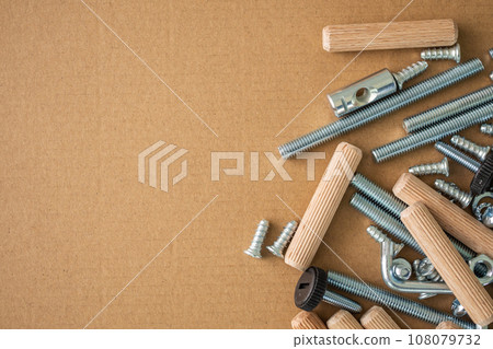 Assembly furniture tool kit with screw dowel wrench and bolt 108079732