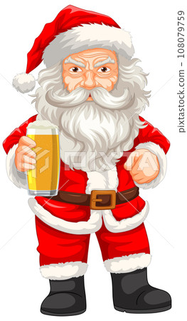 Creepy Old Man in Santa Claus Cloth Cartoon Character 108079759