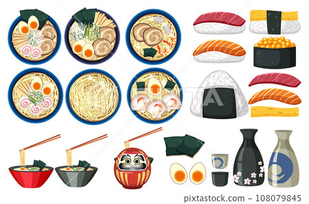 Delicious Japanese Food: Sushi and Ramen Delights 108079845