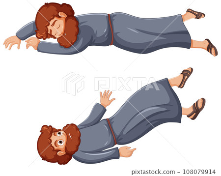 Unconscious Ancient Middle East Man Cartoon Character Unconscious Ancient Middle East Man Cartoon Character 108079914