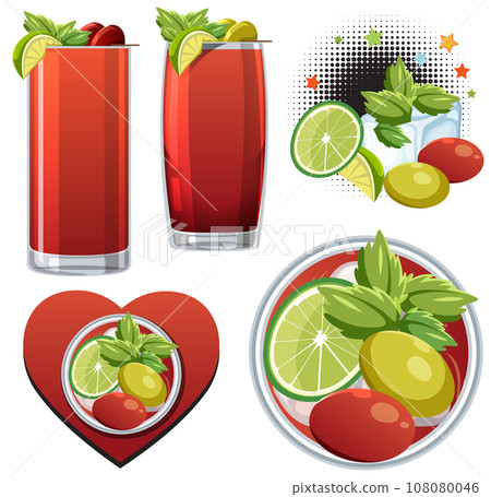 Set of bloody mary cocktail Set of bloody mary cocktail 108080046