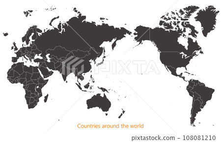 與國界、太平洋、單色的世界地圖 108081210