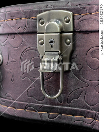 close up shot of Latch wood box , snap lock vintage style close up shot of Latch wood box , snap lock vintage style 108082170