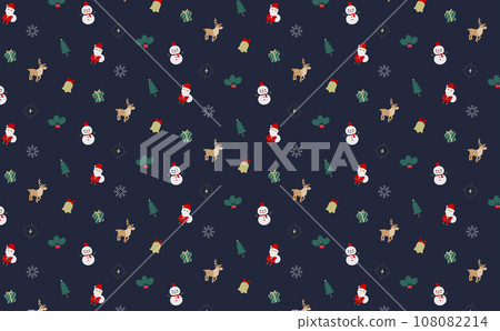 可愛的聖誕插畫圖案 108082214