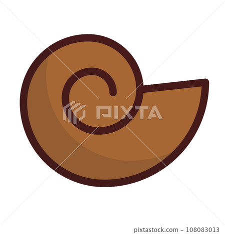 棕色化石圖示。向量。 108083013
