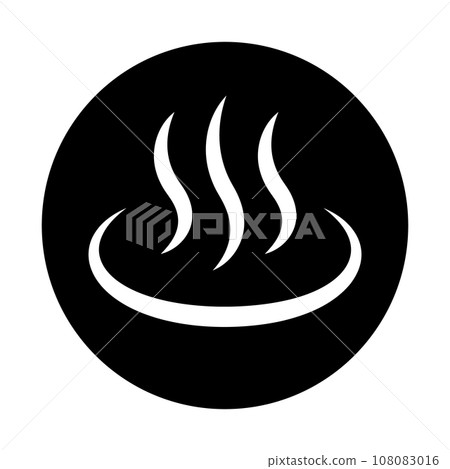 Hot spring icon circle Hot spring icon circle 108083016