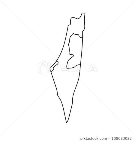 Map of the border between Israel and Palestine. vector. Map of the border between Israel and Palestine. vector. 108083022