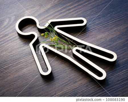 The outline of person and the plant inside as a symbol of vitality and wellbeing. The outline of person and the plant inside as a symbol of vitality and wellbeing. 108083190
