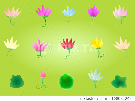 Hello summer spa flower lotus botany icon set element decoration abstract background pattern vector illustration Hello summer spa flower lotus botany icon set element decoration abstract background pattern vector illustration 108083242