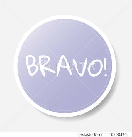 Purple color circle shape sticker with positive phrase, vector illustration Purple color circle shape sticker with positive phrase, vector illustration 108083243