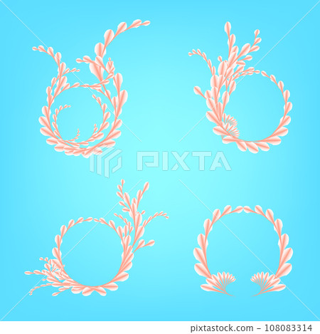 Wreath floral frame logo botanical abstract background art graphic design vector illustration 108083314