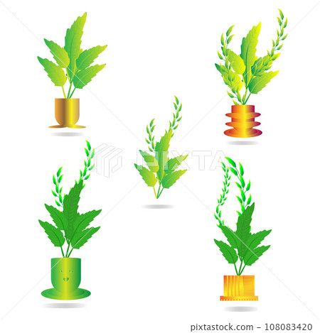Flowers plants leaf  icon ornament decoration abstract background wallpaper art graphic design pattern vector illustration 108083420