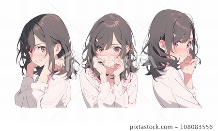 女性插畫多種姿勢 108083556