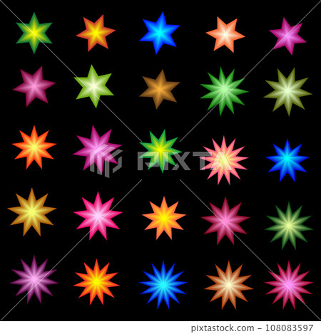 Collection of stars color icon christmas festival button label sticker promotion vector illustration 108083597