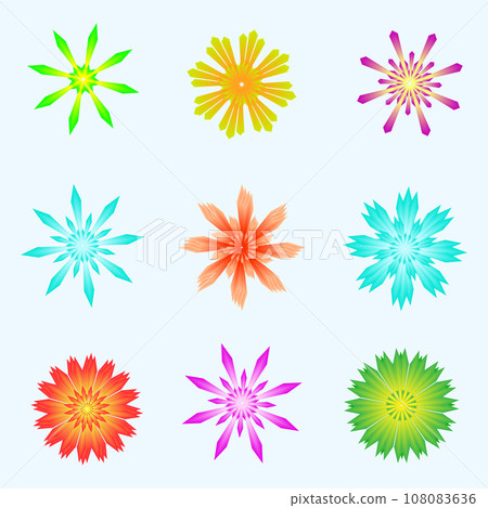 flower star shape petal icon element abstract background pattern vector illustration 108083636