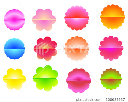 Beautiful flower sticker label promotion decorative background wallpaper banner illustration graphic design 108083637