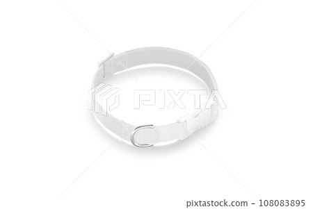 Blank white dog collar with plastic buckle mockup, top view Blank white dog collar with plastic buckle mockup, top view 108083895