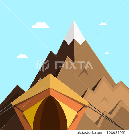 Tent in high mountains vector cartoon 108083961