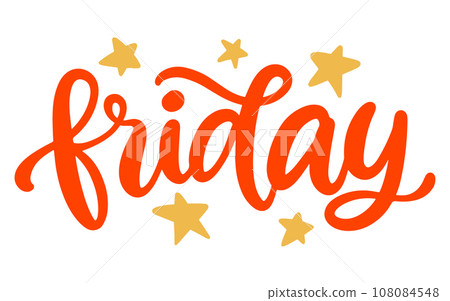 Friday modern hand written brush lettering 108084548