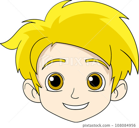 a handsome yellow haired boy's head 108084956