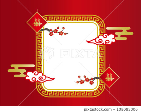 Chinese auspicious pattern, lantern, plum blossom and haze pattern frame Chinese auspicious pattern, lantern, plum blossom and haze pattern frame 108085006