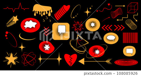 Y2K style sticker set. Groovy 108085926