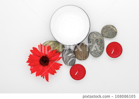 Flat lay, top view Spa aromatic sea salts with Spa 108086105