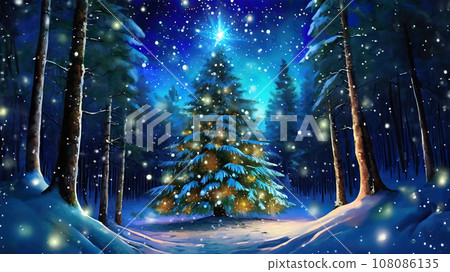 Snowy Christmas tree AI-generated image Snowy Christmas tree AI-generated image 108086135