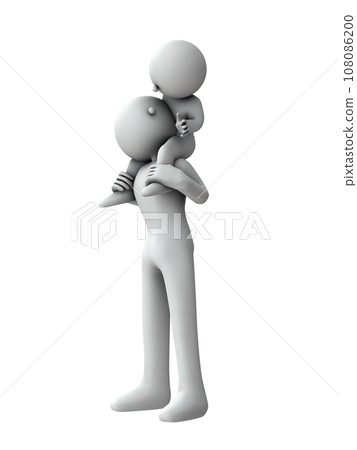 A young child and his father are carried on each other's shoulders. 108086200