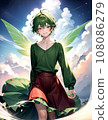 Card game style fantasy illustration Spirit of the wind AI generated 108086279