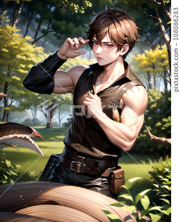 Card game style fantasy illustration Hunter AI generation 108086283