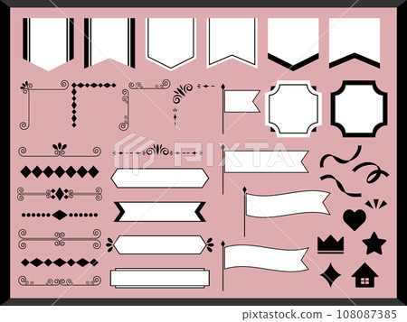 Luxury ornament and frame set black & white Luxury ornament and frame set black & white 108087385