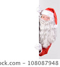 Santa Claus holding a blank sign 108087948