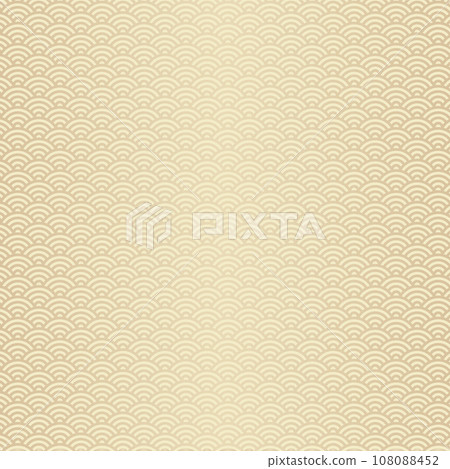 日式橫幅背景金色青海波浪紋方形金色 108088452