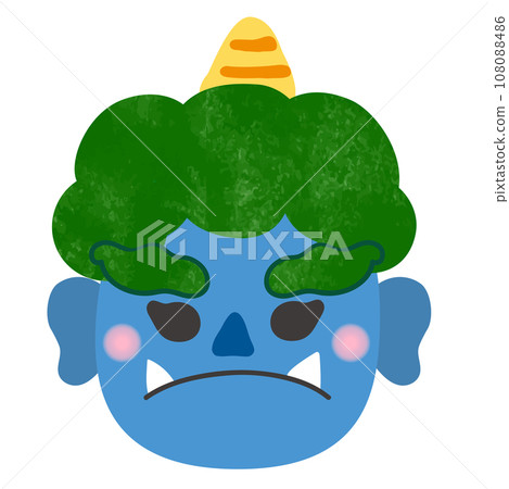 [Setsubun material] Blue demon face 108088486