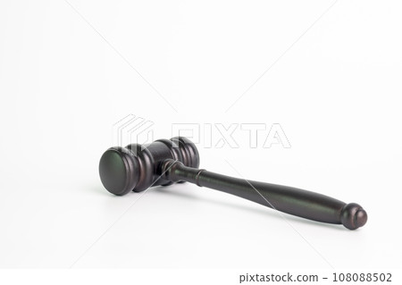 wooden judge gavel isolated on white background for judgment and justice concept. wooden judge gavel isolated on white background for judgment and justice concept. 108088502
