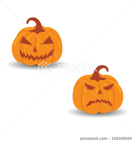 Halloween pumpkin vector set isolated on white background Halloween pumpkin vector set isolated on white background 108089084