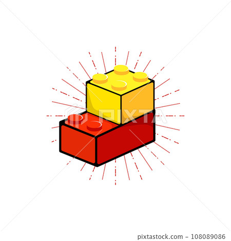 Lego brick block flat vector logo Lego brick block flat vector logo 108089086