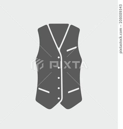 Women's business waistcoat icon on a background. Women's business waistcoat icon on a background. 108089343