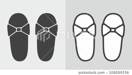 Home slippers icon on a background. Home slippers icon on a background. 108089356