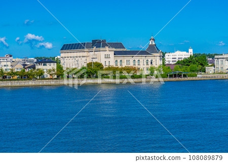 Shinano River and Niigata City History Museum (Minato Pia) on Bandaijima, Chuo Ward, Niigata City 108089879