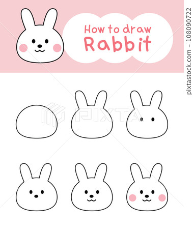 How to draw cute rabbit cartoon for learning,...-插圖素材 [108090722] - PIXTA圖庫