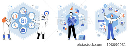 Analysis tool. Business intelligence. Vector illustration Infographics are effective in presenting information in visually appealing manner Information management is vital for efficient Information 108090981