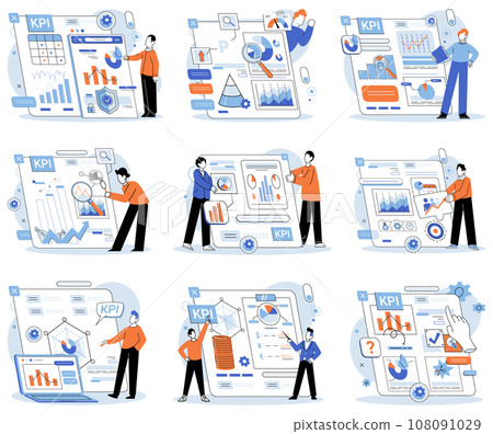 Analysis tool. Business intelligence. Vector illustration Statistics provide insights into market trends and consumer behavior Financial analysis guides investment and financial planning Graphic Analysis tool. Business intelligence. Vector illustration Statistics provide insights into market trends and consumer behavior Financial analysis guides investment and financial planning Graphic 108091029